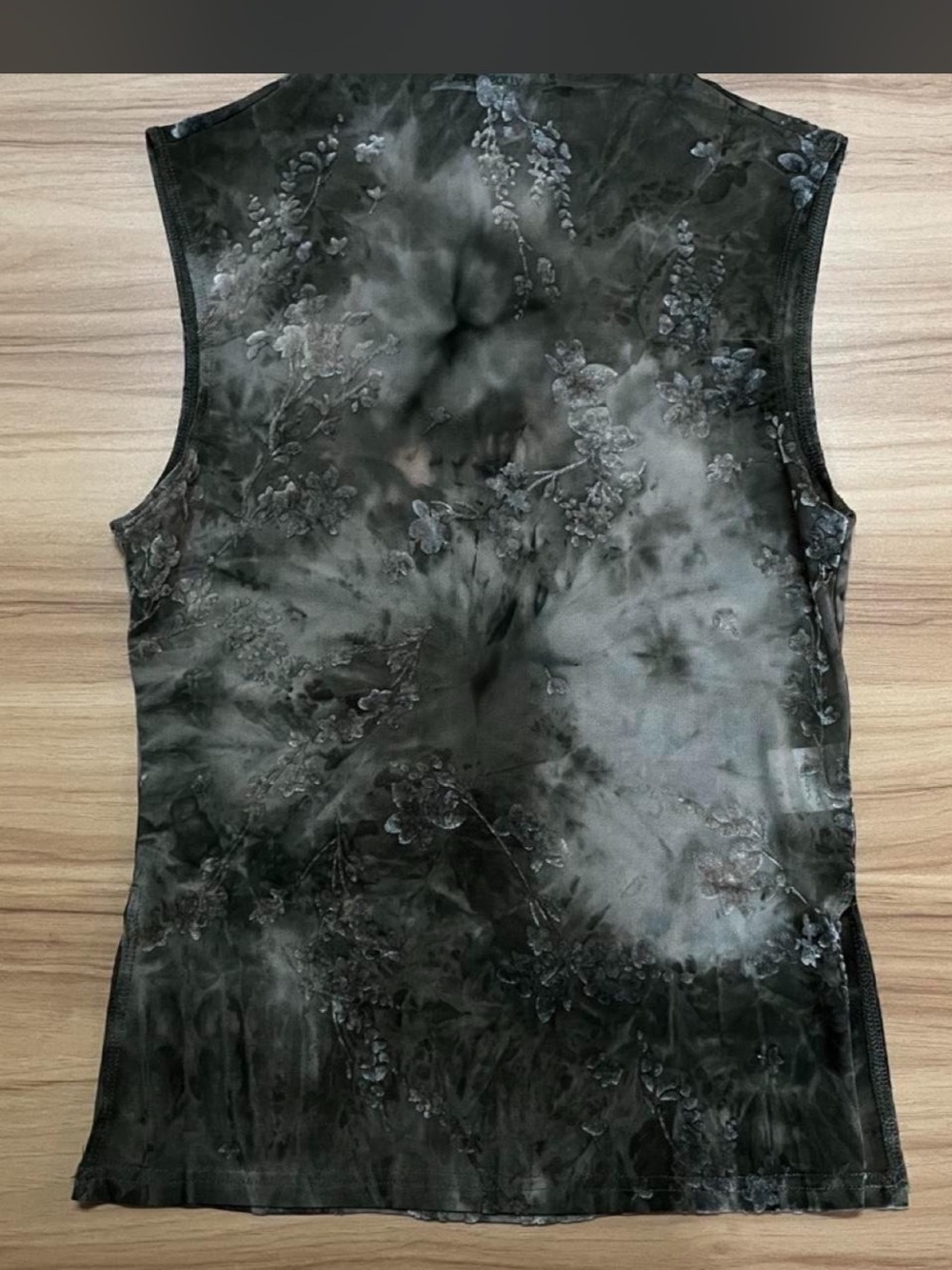 Princess Polly Black Gray Sheer Floral Mesh Sleeveless Top Size 6
